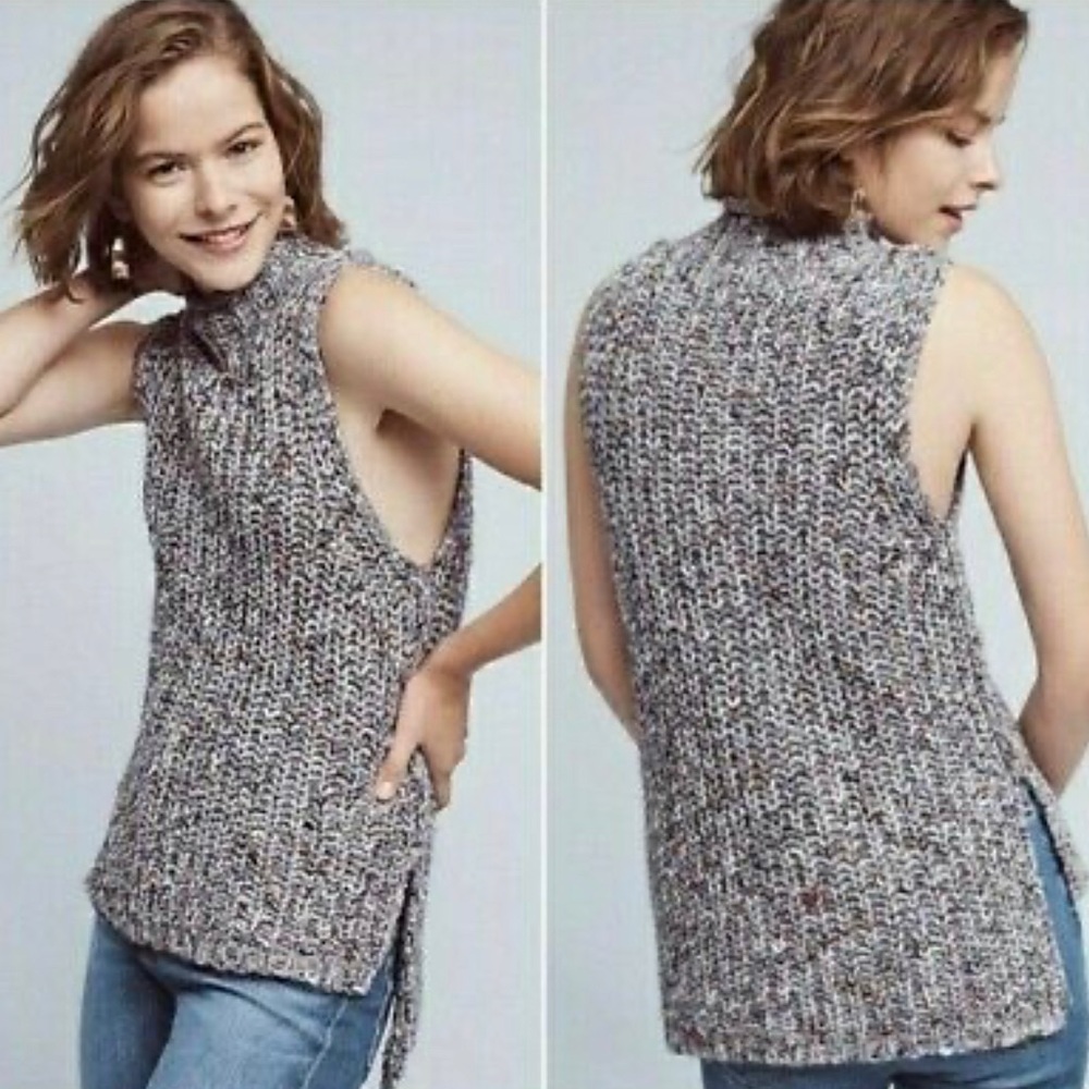 Mock Neck Sleeveless Sweater
